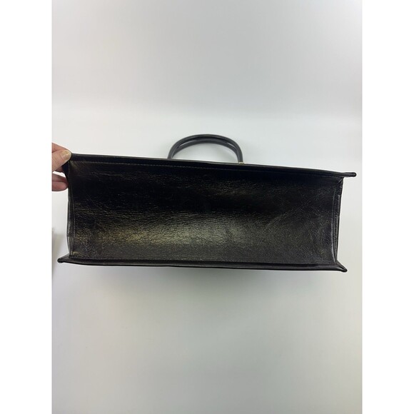 SANDRO Kasbah Large Tote Bag Smooth Leather Chocolat Brown Handbag Purse Snap - Picture 7 of 16